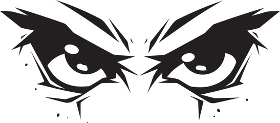 Raging Gaze Cartoon Angry Eye Mask Vector Icon Furious Features Emblematic Representation of Angry Eye Mask
