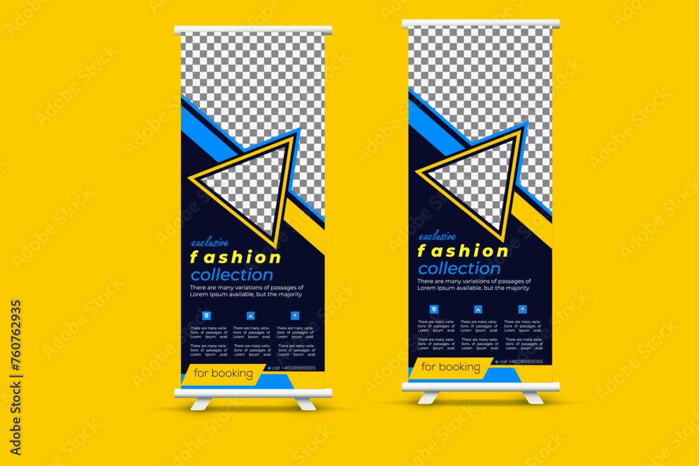 Wall mural creative modern business roll up banner design template.