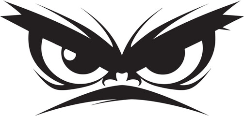 Fuming Fury Angry Eye Mask Iconic Emblem Cartoon Outburst Vector Representation of Angry Eye Mask