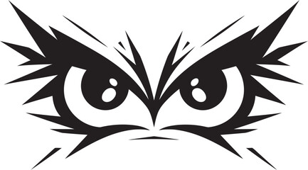 Enraged Gaze Vector Logo Design of Cartoon Angry Eye Mask Intense Fury Angry Eye Mask Iconic Emblem