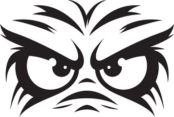Incensed Intensity Angry Eye Mask Iconic Logo Design Indignant Outburst Cartoon Angry Eye Mask Vector Icon