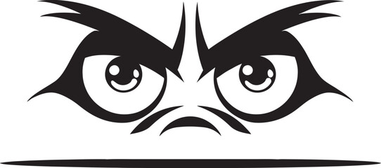 Raging Rage Vector Logo Design of Cartoon Angry Eye Mask Incensed Intensity Angry Eye Mask Iconic Emblem