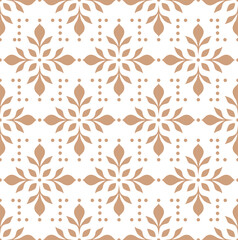 Vector beautiful damask pattern. Royal pattern with floral ornament. Seamless wallpaper with a damask pattern. Vector illustration. - 760763173