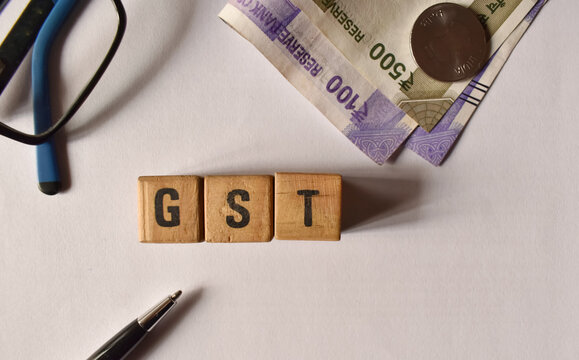 A closeup selective focus picture of a letters of GST