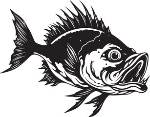Sinuous Serpent Angular Creature Fish Vector Symbolism Maleficent Mariner Sinister Angular Fish Iconography