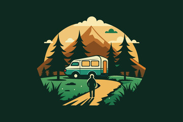 camping the-nature-with-simple-designs-paths.eps
