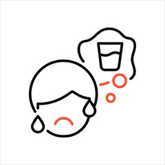Dehydration icon editable stock vector stock