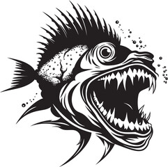 Nefarious Navigator Sinister Angular Creature Fish Emblem Malevolent Motion Evil Angular Creature Fish Iconography