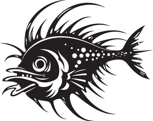 Malevolent Angler Sinister Angular Fish Logo Design Abyssal Abomination Evil Angular Creature Fish Icon