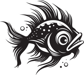 Malevolent Angler Sinister Fish Vector Logo Shadowy Serpent of the Deep Evil Fish Icon