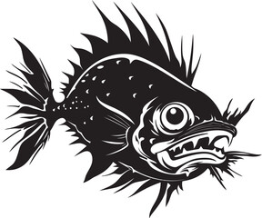 Haunting Hydra Angular Fish Vector Icon Eerie Enigma Sinister Angular Fish Logo