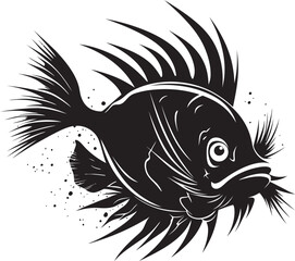 Wicked Wanderer Angular Creature Logo Art Dark Guardian Sinister Fish Icon Design