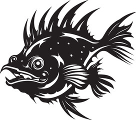 Ghastly Guide Sinuous Creature Vector Symbol Phantom Pathfinder Evil Fish Emblem Design