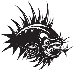 Sinuous Sentinel Sinister Fish Iconography Malevolent Marauder Angular Angler Logo Symbol