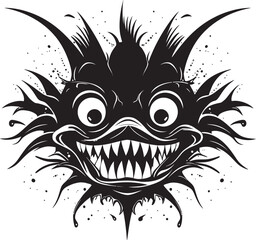 Maleficent Marauder Sinister Angular Fish Logo Malevolent Angler Sinister Fish Vector Emblem