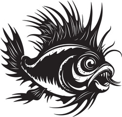 Abyssal Assassin Angular Anglerfish Vector Art Maleficent Marauder Sinister Angular Fish Logo