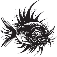 Abyssal Assassin Angular Angler Symbol Wicked Waters Maleficent Fish Logo Art