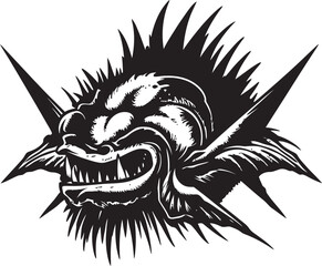 Sinuous Sentinel Malevolent Angular Fish Design Wicked Warden Sinister Fish Vector Concept