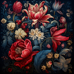 background Watercolor vintage floral composition Flower Bouquet.	