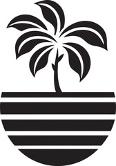 Jungle Gem Exotic Pot Vector Art Tropical Tranquility Wide Leaves Logo Symbol