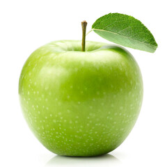 grüner Apfel isoliert auf weißen Hintergrund, Freisteller 