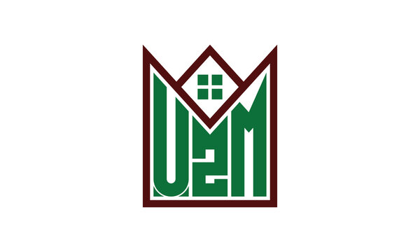 UZM initial letter real estate builders logo design vector. construction, housing, home marker, property, building, apartment, flat, compartment, business, corporate, house rent, rental, commercial