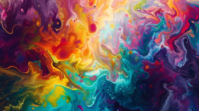 Abstract painting with vibrant colors
