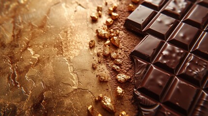 Chocolate. Beautiful chocolate background. Sweet food photography concept. Dark chocolate, crushed...