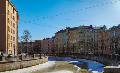 Embankment of the Griboyedov Canal. Saint Petersburg.