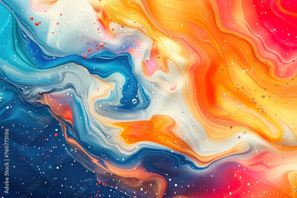 Poster multi layers color texture. abstract dynamic fluid colors. ai generative.