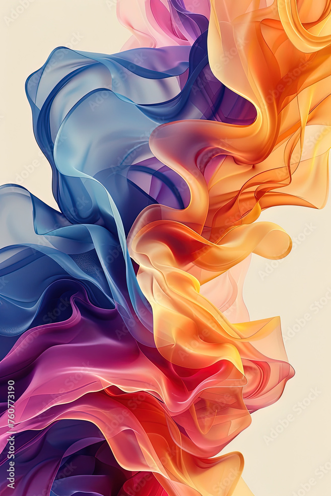 Aufkleber multi layers color texture. abstract dynamic fluid colors. ai generative.
