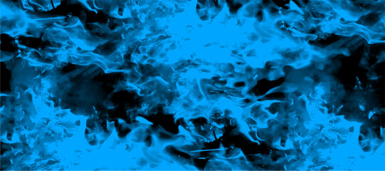 Abstract Blue fire in dark background. Grunge texture black and red color background. Festive New Year grunge background with Flowering design.	