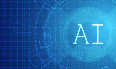 Artificial Intelligence ,AI chipset on circuit board, futuristic Technology Concept