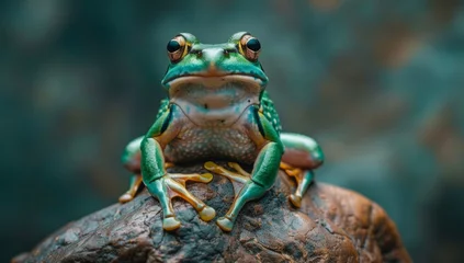 Fototapeten frog on a stone © paul