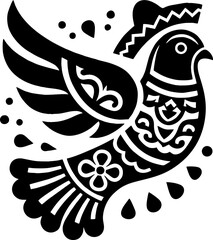 Pigeon vector in the Mexican style