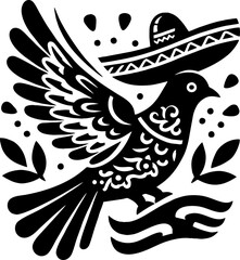 Pigeon vector in the Mexican style