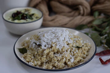 Proso millet uppuma, also known as Pani Varagu Upma or Millet Uppittu or broomcorn millet uppuma