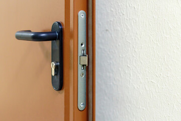 Metal door with flimsy lock