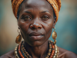 A woman of African appearance with a gaze