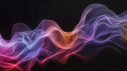 Obraz premium Colors flowing across a black background, wave like. 