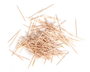 Wooden toothpicks isolated on white