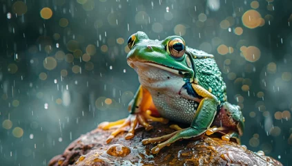 Foto op Canvas frog on a stone © paul