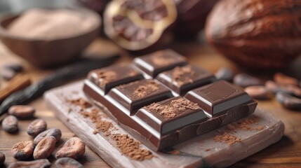 Chocolate. Beautiful chocolate background. Sweet food photography concept. Dark chocolate, crushed...