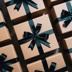 cardboard gift boxes black ribbons