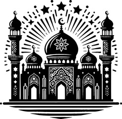 Islamic Mosque vector in the mexican style