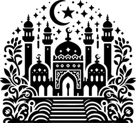 Islamic Mosque vector in the mexican style