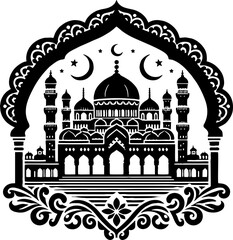 Islamic Mosque vector in the mexican style