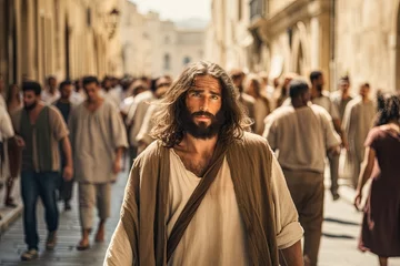 Fotobehang Jesus in Jerusalem. An ancient city. Bible Story © PanArt