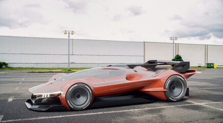 3D rendering of a generic concept car	