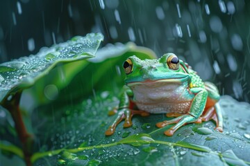 Obraz premium frog on a leaf